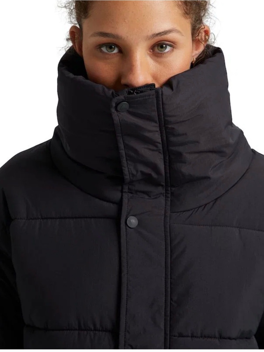 Burton Black Men's Quilted Puffer Jacket with Hood